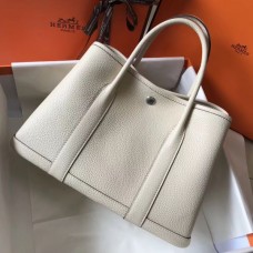 Hermes Garden Party 36 Bag In Craie Clemence Leather