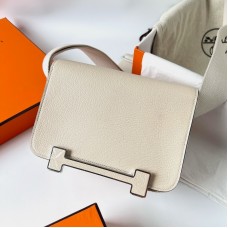 Hermes Geta Handmade Bag in Nata Mysore Goatskin Leather PHW
