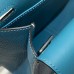 Hermes Halzan 25 Bag in Blue Jean Clemence Leather
