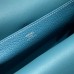 Hermes Halzan 25 Bag in Blue Jean Clemence Leather