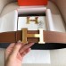 Hermes Brown Clemence Kits Belt H Brushed Buckle