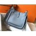 Hermes Evelyne III 29 PM Bag In Blue Lin Clemence Leather