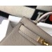 Hermes Gray Epsom Kelly Mini II 20cm Handmade Bag