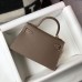 Hermes Etoupe Epsom Kelly Mini II 20cm Handmade Bag