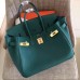 Hermes Malachite Clemence Birkin 30cm Handmade Bag