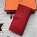 Hermes Red Togo Leather Bearn Gusset Wallet