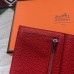 Hermes Red Togo Leather Bearn Gusset Wallet