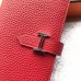 Hermes Red Togo Leather Bearn Gusset Wallet