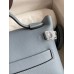 Hermes 24/24 Mini 21 Handmade Bag in Blue Lin Evercolor Leather