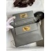 Hermes 24/24 Mini 21 Handmade Bag in Gris Meyer Evercolor Leather