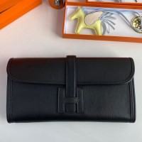 Hermes Jige Elan 29 Clutch Bag In Black Swift Calfskin Hermes Jige Elan 29 Clutch Bag In Black Swift Calfskin
