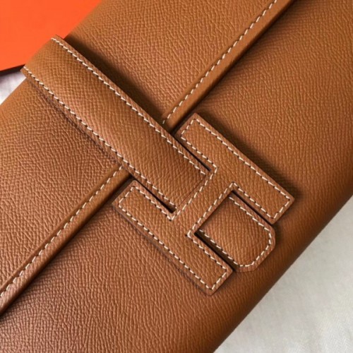 Hermès Jige Élan 29 cm Clutch in Golden Brown Epsom Leather