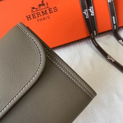 HERMES Dark Brown Epsom Leather Jige Elan 29 Clutch Bag Retail $3,725  Authentic