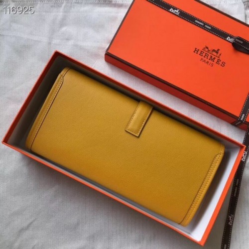 Replica Hermes Jige Elan 29 Clutch In Yellow Epsom Leather