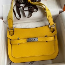 Hermes Jypsiere Mini Handmade Bag In Jaune Ambre Swift Calfskin Hermes Jypsiere Mini Handmade Bag In Jaune Ambre Swift Calfskin