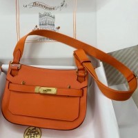 Hermes Jypsiere Mini Handmade Bag In Orange Swift Calfskin Hermes Jypsiere Mini Handmade Bag In Orange Swift Calfskin