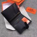 Hermes classic crocodile pattern H buckle two-fold short women wallet black