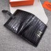 Hermes classic crocodile pattern H buckle two-fold short women wallet black