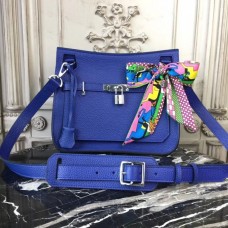 Hermes Blue Electric Clemence Jypsiere 28cm Bag Hermes Blue Electric Clemence Jypsiere 28cm Bag