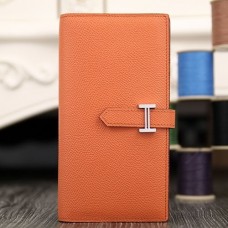 Hermes Orange Epsom Bearn Gusset Wallet