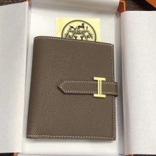Hermes Bearn Compact Wallet In Taupe Grey Epsom Leather Hermes Bearn Compact Wallet In Taupe Grey Epsom Leather