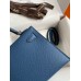Hermes Kelly Mini II Sellier Handmade Bag In Blue Agate Epsom Calfskin