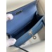 Hermes Kelly Mini II Sellier Handmade Bag In Blue Agate Epsom Calfskin