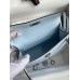 Hermes Kelly Mini II Sellier Handmade Bag In Blue Brume Epsom Calfskin