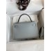 Hermes Kelly Mini II Sellier Handmade Bag In Blue Glacier Epsom Calfskin