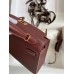 Hermes Kelly Mini II Sellier Handmade Bag In Bordeaux Epsom Calfskin