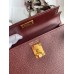 Hermes Kelly Mini II Sellier Handmade Bag In Bordeaux Epsom Calfskin