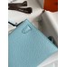 Hermes Kelly Mini II Sellier Handmade Bag In Blue Zephyr Epsom Calfskin