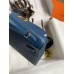 Hermes Kelly Mini II Sellier Handmade Bag In Deep Blue Epsom Calfskin