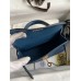 Hermes Kelly Mini II Sellier Handmade Bag In Deep Blue Epsom Calfskin