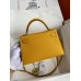 Hermes Kelly Mini II Sellier Handmade Bag In Jaune Ambre Epsom Calfskin