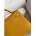 Hermes Kelly Mini II Sellier Handmade Bag In Jaune Ambre Epsom Calfskin