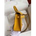 Hermes Kelly Mini II Sellier Handmade Bag In Jaune Ambre Epsom Calfskin