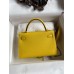 Hermes Kelly Mini II Sellier Handmade Bag In Jaune de Naples Epsom Calfskin