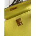 Hermes Kelly Mini II Sellier Handmade Bag In Lime Epsom Calfskin