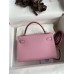 Hermes Kelly Mini II Sellier Handmade Bag In Mauve Sylvestre Epsom Calfskin