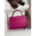 Hermes Kelly Mini II Sellier Handmade Bag In Rose Purple Epsom Calfskin