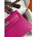 Hermes Kelly Mini II Sellier Handmade Bag In Rose Purple Epsom Calfskin