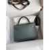 Hermes Kelly Mini II Sellier Handmade Bag In Vert Amande Epsom Calfskin