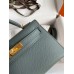Hermes Kelly Mini II Sellier Handmade Bag In Vert Amande Epsom Calfskin