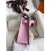 Hermes Kelly Mini II Sellier Bicolor Handmade Bag in Nata and Rose Sakura Chevre Mysore Leather