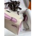 Hermes Kelly Mini II Sellier Bicolor Handmade Bag in Nata and Rose Sakura Chevre Mysore Leather