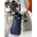 Hermes Kelly Mini II Sellier Handmade Bag In Blue Iris Ostrich Leather