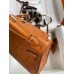 Hermes Kelly Mini II Sellier Handmade Bag In Gold Ostrich Leather