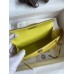 Hermes Kelly Mini II Sellier Handmade Bag In Lime Ostrich Leather
