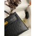 Hermes Kelly Mini II Sellier Handmade Bag In Black Ostrich Leather